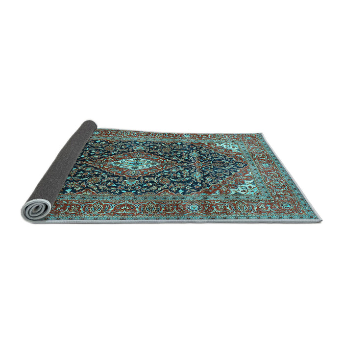 Sideview of Medallion Light Blue Traditional Rug, tr76lblu