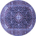 Round Medallion Blue Traditional Rug, tr76blu