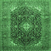 Square Medallion Emerald Green Traditional Rug, tr76emgrn