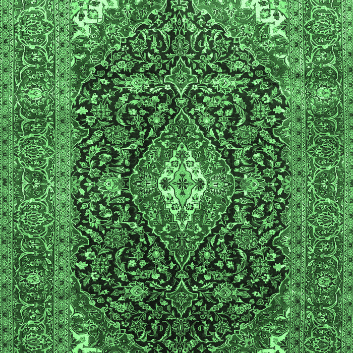 Medallion Emerald Green Traditional Rug, tr76emgrn