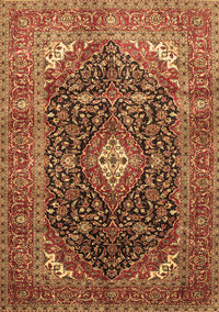 Medallion Brown Traditional Rug, tr76brn