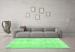 Machine Washable Persian Emerald Green Traditional Area Rugs in a Living Room,, wshtr770emgrn