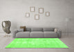 Machine Washable Persian Green Traditional Area Rugs in a Living Room,, wshtr770grn