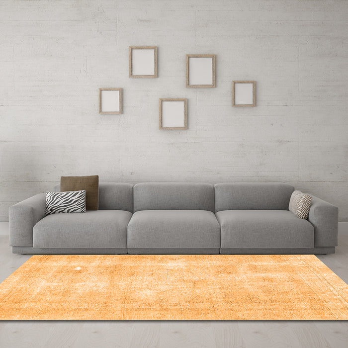 Machine Washable Persian Orange Traditional Area Rugs in a Living Room, wshtr770org