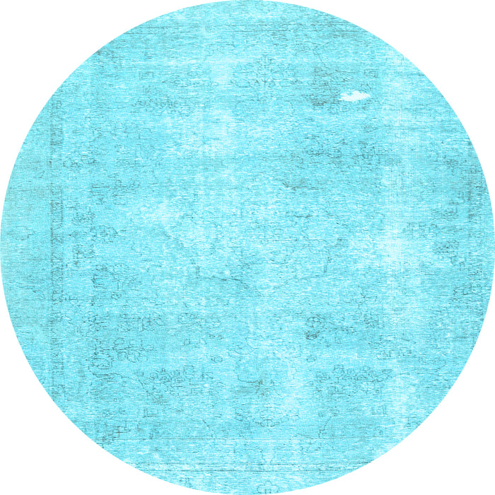 Round Machine Washable Persian Light Blue Traditional Rug, wshtr770lblu