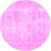 Round Persian Pink Traditional Rug, tr770pnk