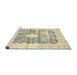 Sideview of Machine Washable Traditional Khaki Gold Rug, wshtr771