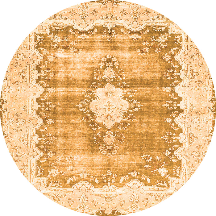 Square Persian Orange Traditional Rug, tr771org