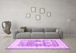 Machine Washable Persian Purple Traditional Area Rugs in a Living Room, wshtr771pur