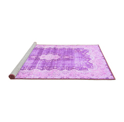 Sideview of Machine Washable Persian Purple Traditional Area Rugs, wshtr771pur