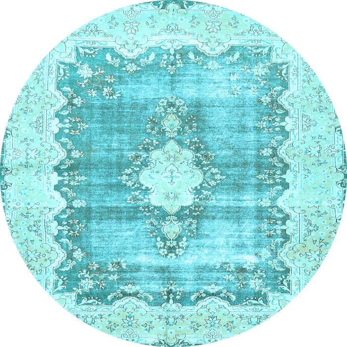 Round Persian Light Blue Traditional Rug, tr771lblu