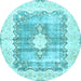 Round Persian Light Blue Traditional Rug, tr771lblu