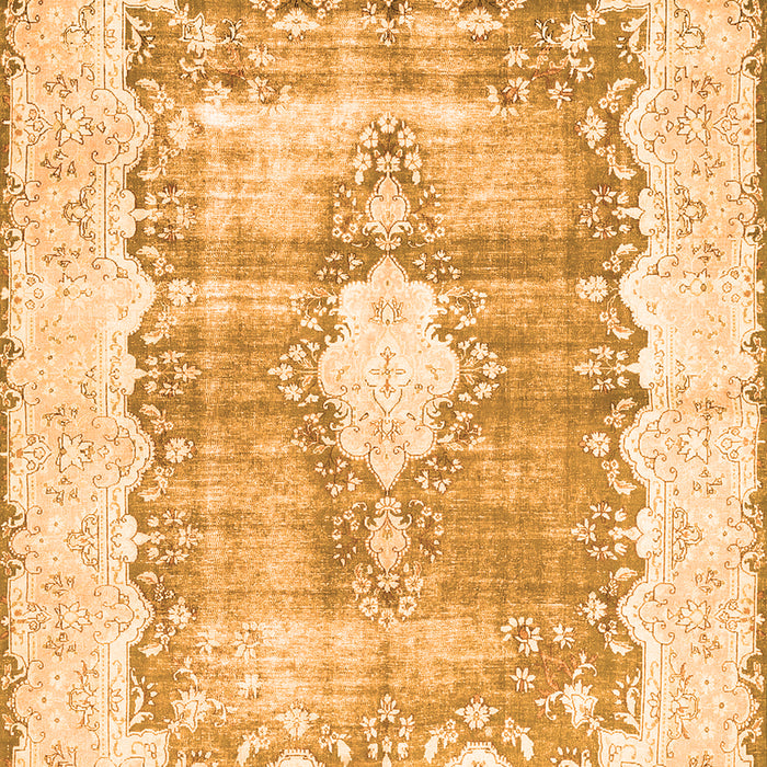 Serging Thickness of Machine Washable Persian Orange Traditional Area Rugs, wshtr771org