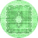 Round Persian Emerald Green Traditional Rug, tr771emgrn