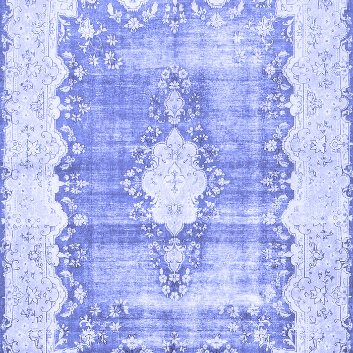 Machine Washable Persian Blue Traditional Rug, wshtr771blu
