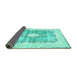 Sideview of Persian Turquoise Traditional Rug, tr771turq