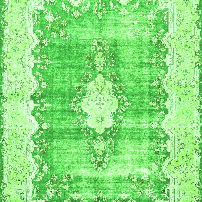 Serging Thickness of Machine Washable Persian Green Traditional Area Rugs, wshtr771grn