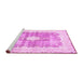 Sideview of Machine Washable Persian Pink Traditional Rug, wshtr771pnk