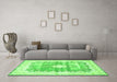 Machine Washable Persian Green Traditional Area Rugs in a Living Room,, wshtr771grn