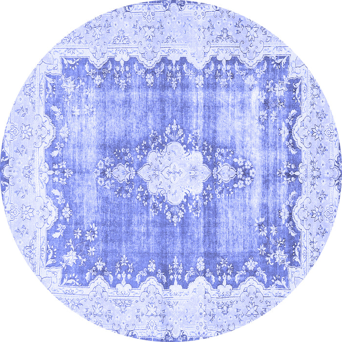 Round Persian Blue Traditional Rug, tr771blu