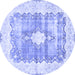 Round Persian Blue Traditional Rug, tr771blu