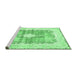 Sideview of Machine Washable Persian Emerald Green Traditional Area Rugs, wshtr771emgrn