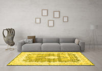 Machine Washable Persian Yellow Traditional Rug, wshtr771yw