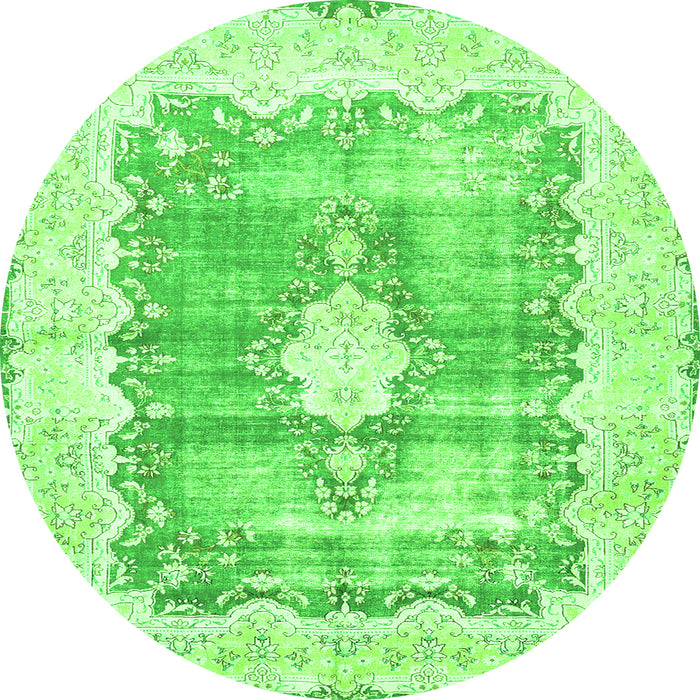 Square Persian Green Traditional Rug, tr771grn