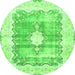 Square Persian Green Traditional Rug, tr771grn