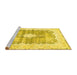 Sideview of Machine Washable Persian Yellow Traditional Rug, wshtr771yw