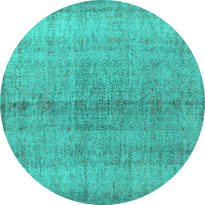 Round Machine Washable Persian Turquoise Traditional Area Rugs, wshtr772turq
