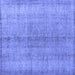 Square Machine Washable Persian Blue Traditional Rug, wshtr772blu