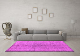 Machine Washable Persian Pink Traditional Rug in a Living Room, wshtr772pnk