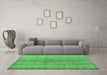 Machine Washable Persian Emerald Green Traditional Area Rugs in a Living Room,, wshtr772emgrn