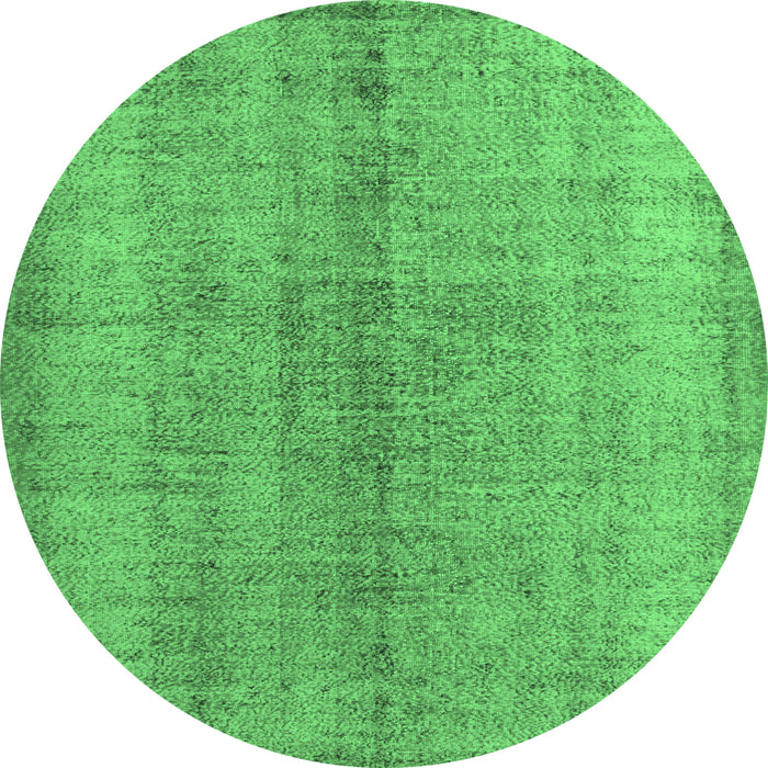 Round Persian Emerald Green Traditional Rug, tr772emgrn