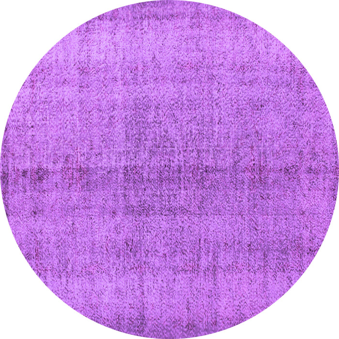 Round Machine Washable Persian Purple Traditional Area Rugs, wshtr772pur