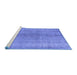 Sideview of Machine Washable Persian Blue Traditional Rug, wshtr772blu