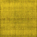 Square Persian Yellow Traditional Rug, tr772yw