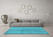 Machine Washable Persian Light Blue Traditional Rug in a Living Room, wshtr772lblu