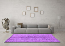 Machine Washable Persian Purple Traditional Area Rugs in a Living Room, wshtr772pur