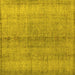 Square Machine Washable Persian Yellow Traditional Rug, wshtr772yw