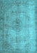 Machine Washable Persian Light Blue Traditional Rug, wshtr773lblu