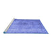 Sideview of Machine Washable Persian Blue Traditional Rug, wshtr773blu