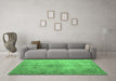 Machine Washable Persian Emerald Green Traditional Area Rugs in a Living Room,, wshtr773emgrn