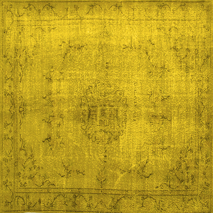 Square Persian Yellow Traditional Rug, tr773yw
