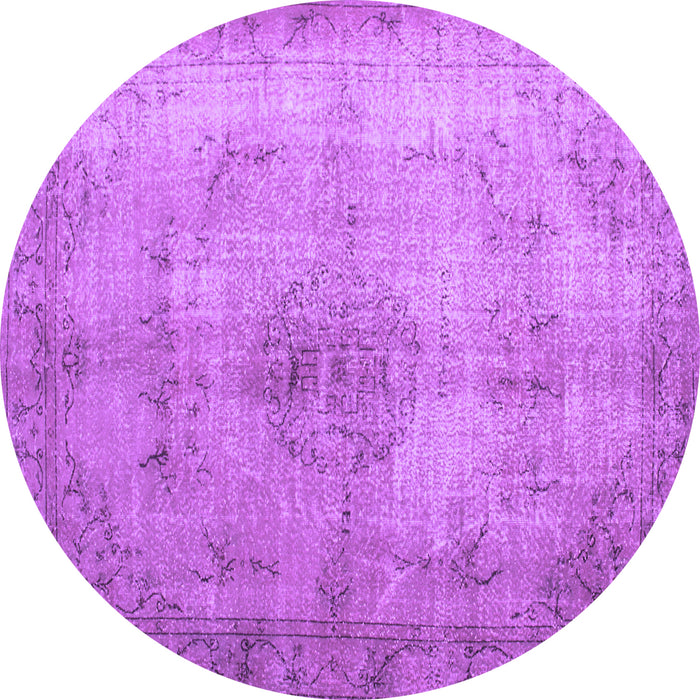 Round Persian Purple Traditional Rug, tr773pur