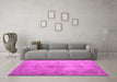 Machine Washable Persian Pink Traditional Rug in a Living Room, wshtr773pnk