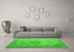 Machine Washable Persian Green Traditional Area Rugs in a Living Room,, wshtr773grn