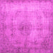 Square Machine Washable Persian Pink Traditional Rug, wshtr773pnk