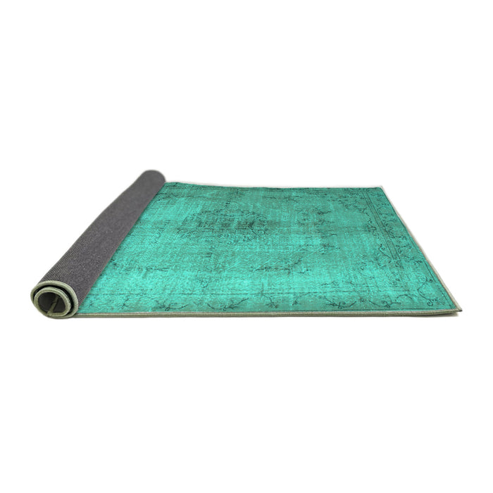 Sideview of Persian Turquoise Traditional Rug, tr773turq